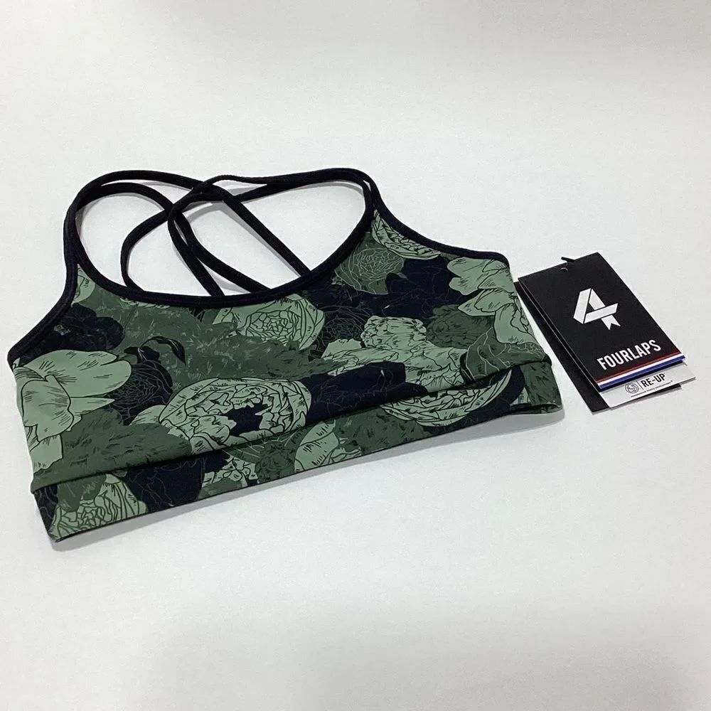 FourLaps Vitality Sports Bra Floral Print XS 4 Laps Sports Bra NWT